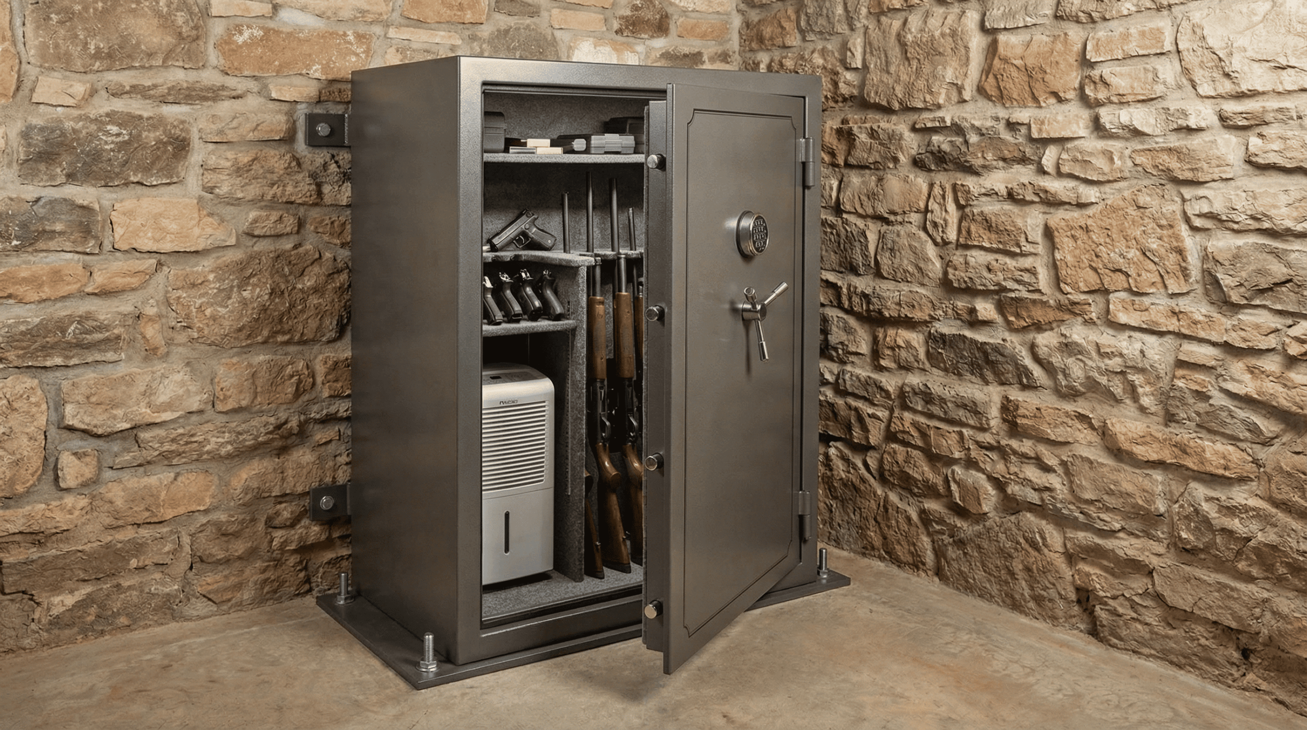 Caja fuerte para armas instalada y anclada en un hogar argentino